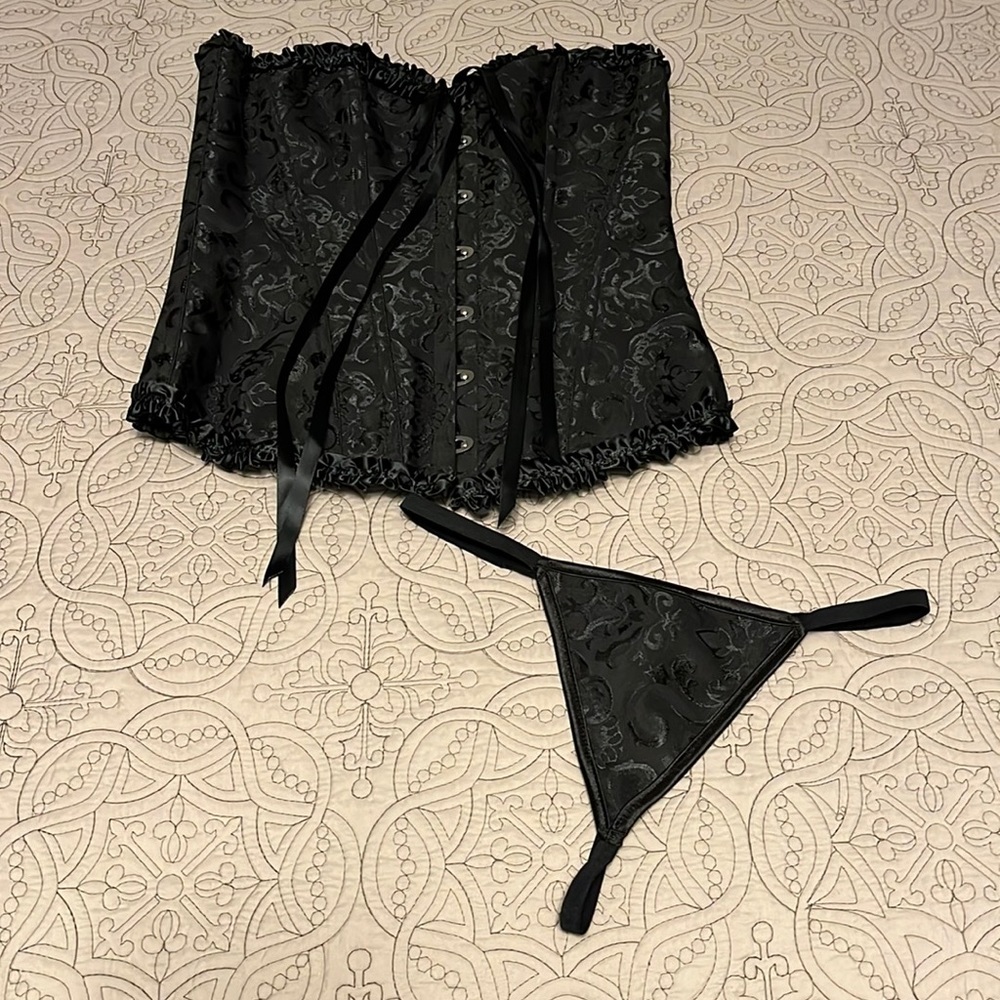 S Black Corset (w/ thong)